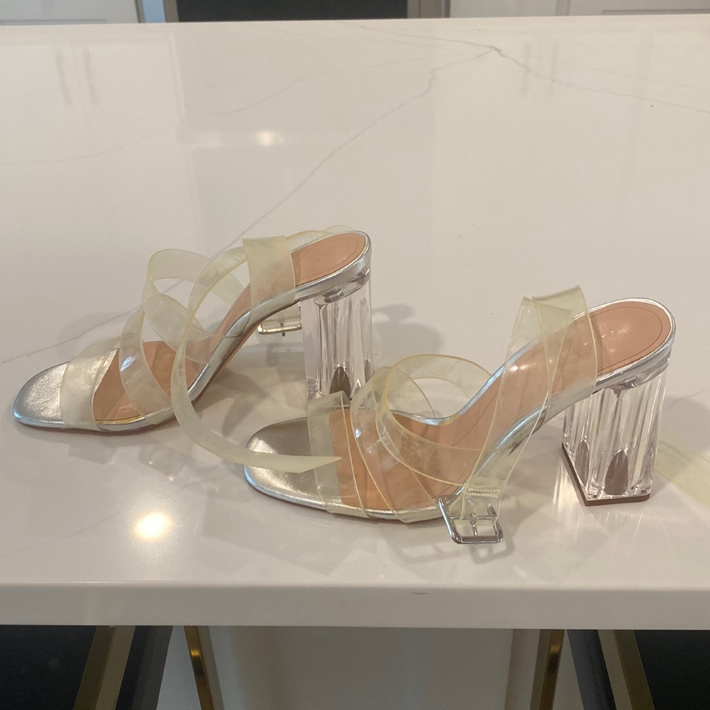 Clear acrylic sandals